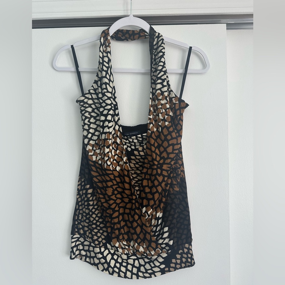 Banana Republic Mosaic Black and Brown Tank Top